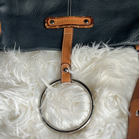 Puntotres Leather Bucket Style Handbag - Picture 3 of 8